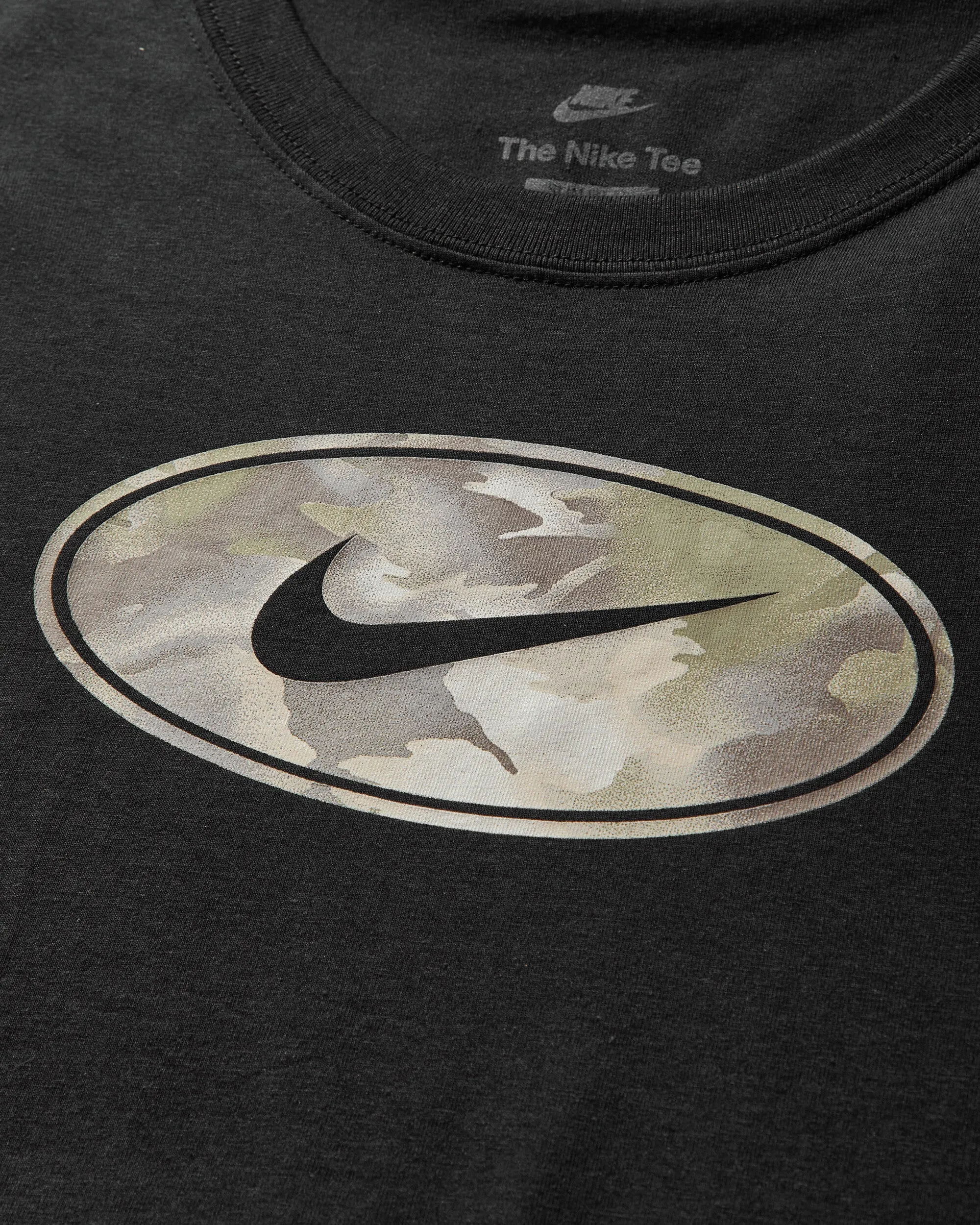 Damen Slim Camo Logo T-Shirt Schwarz