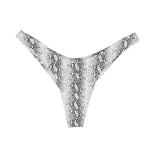 Damen-Snake-Print-Bikini-Höschen mit V-Ausschnitt, Mehrfarbig