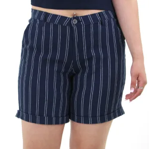 Damen Kurze Hose Gestreift, Marineblau