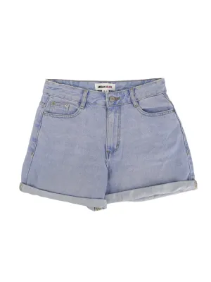 Damen-Washed-Denim-Shorts, Hellblau