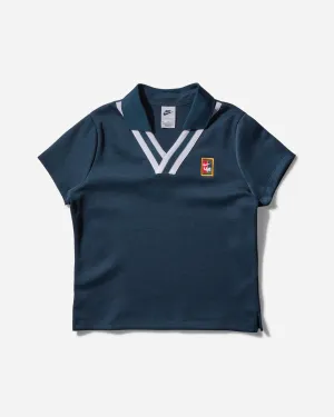 Yoon Ahn Damen-Kurzarmpolo in Marineblau