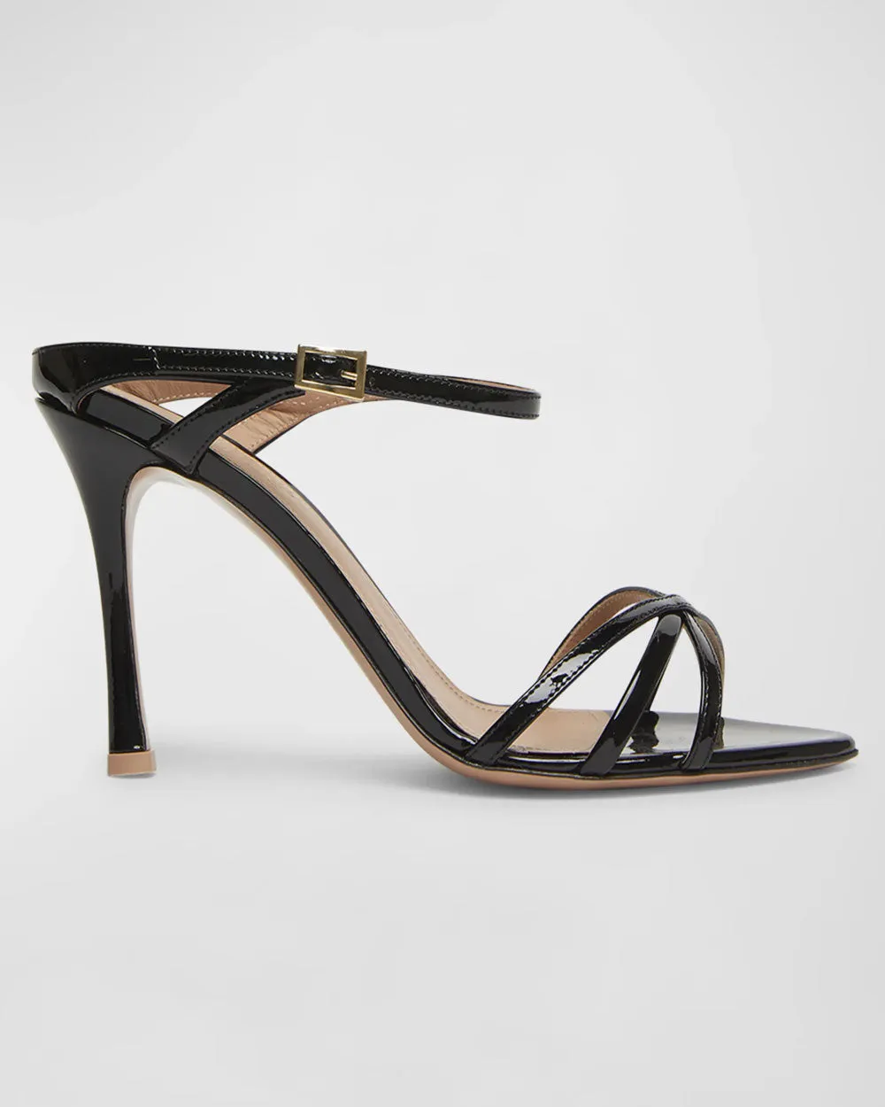 Yuna Patent Slide Sandal in Schwarz
