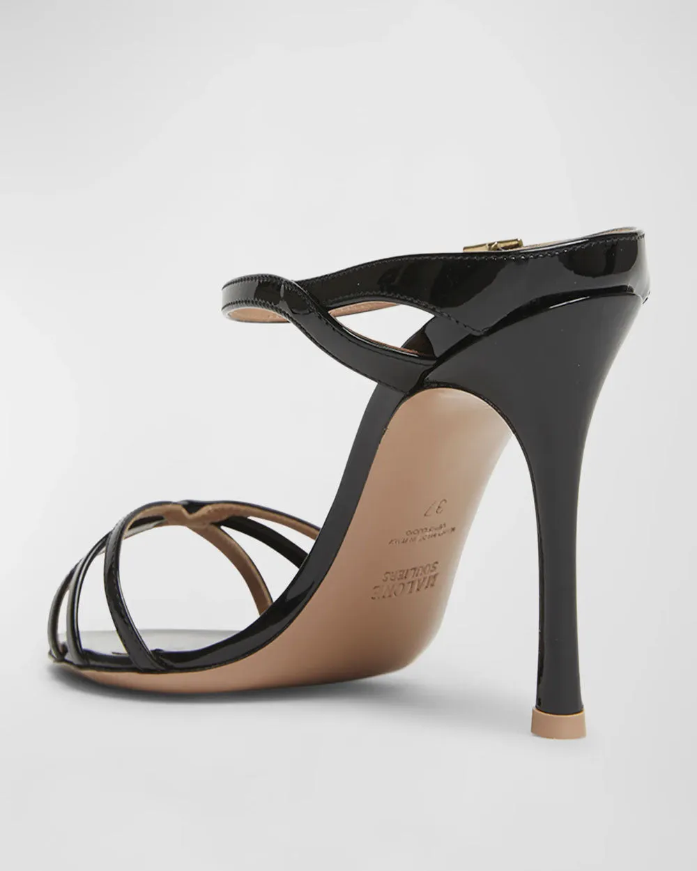 Yuna Patent Slide Sandal in Schwarz