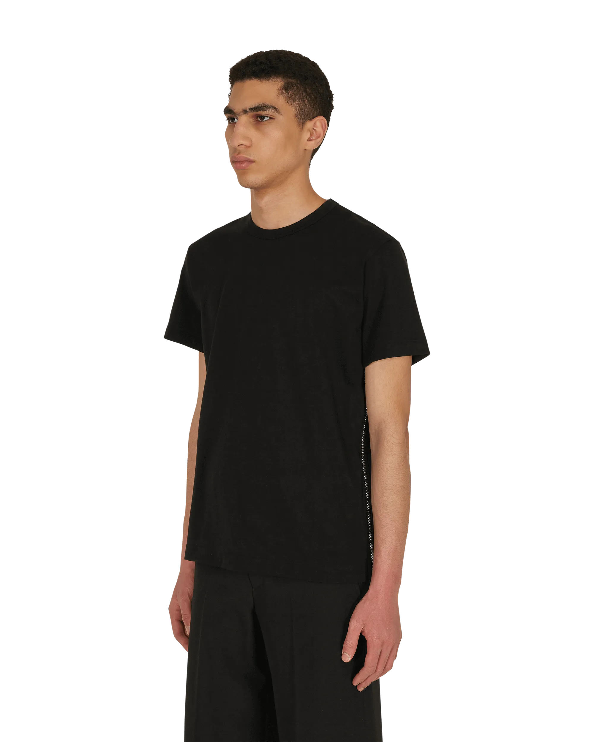 Reißverschluss-T-Shirt Schwarz