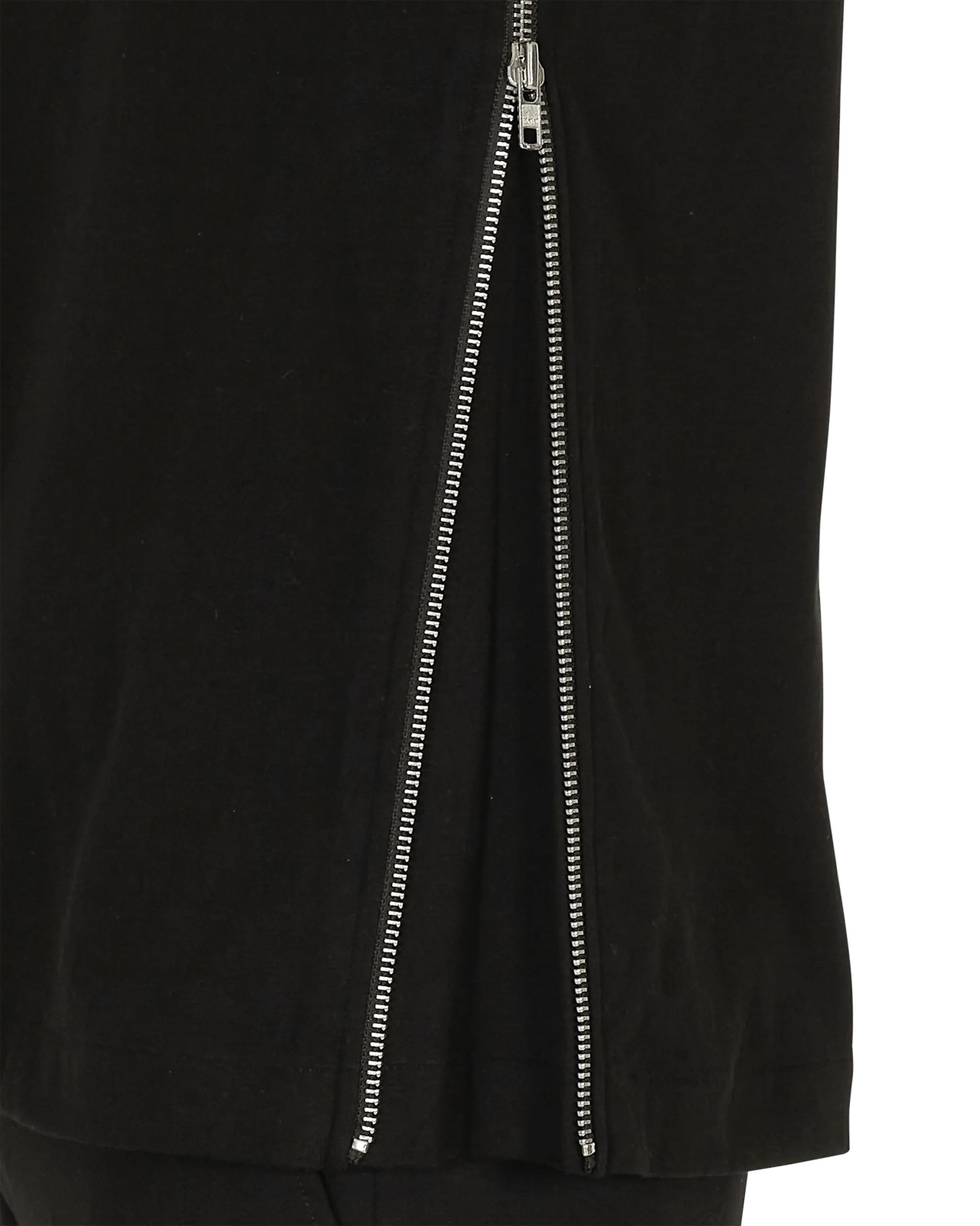Reißverschluss-T-Shirt Schwarz